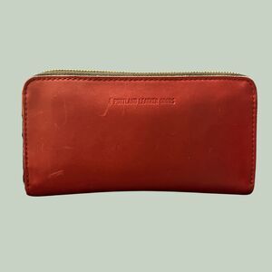 Portland Leather Goods Burgundy Full Grain Zip Wallet